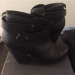 Rag and Bone Harrow black ankle leather boots.
